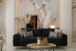 Finor Living Room Black Sofa