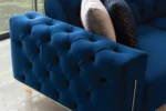 Gold Living Room Blue Sofa Detail